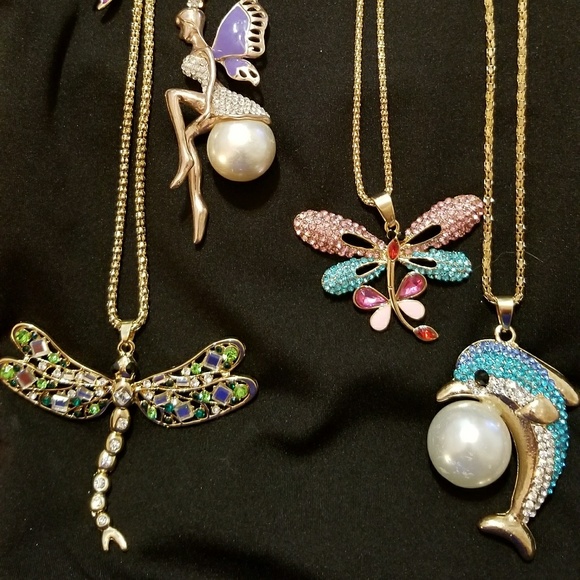 Betsey Johnson Jewelry Necklaces Hearts, Mermaids, Dragonflies, Airplanes, Stars - Picture 6 of 13